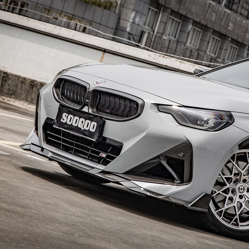 SOOQOO Front Splitter SOOQOO BMW 2 Series G42 Front Lip In Prepreg Carbon Fiber
