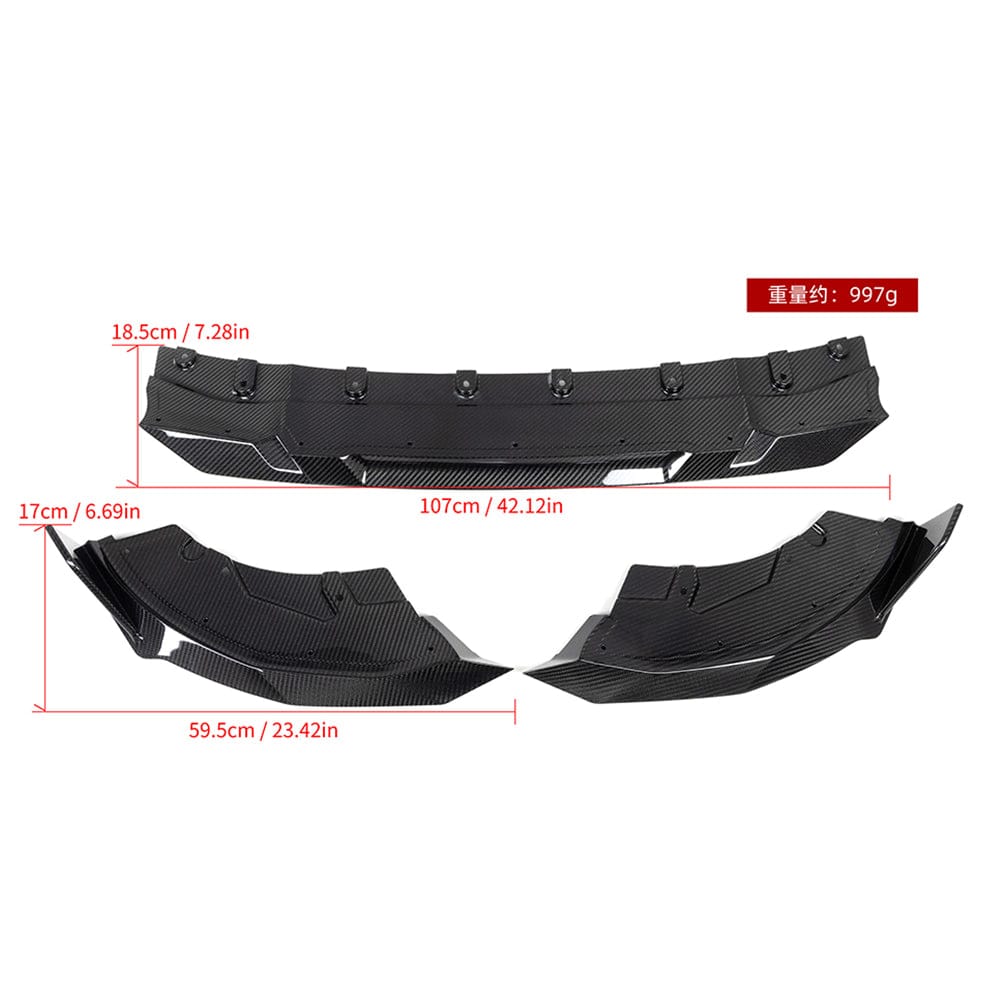 SOOQOO Front Splitter SOOQOO BMW 2 Series G42 Front Lip In Prepreg Carbon Fiber