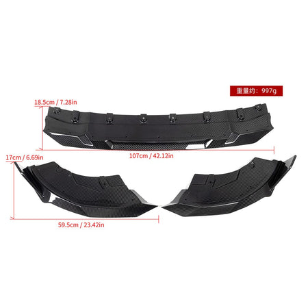 SOOQOO Front Splitter SOOQOO BMW 2 Series G42 Front Lip In Prepreg Carbon Fiber