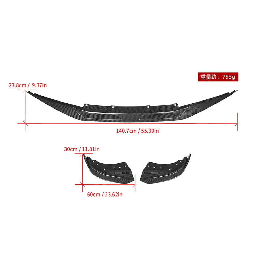 SOOQOO Front Splitter SOOQOO BMW 4 Series G22 Front Lip In Prepreg Carbon Fiber