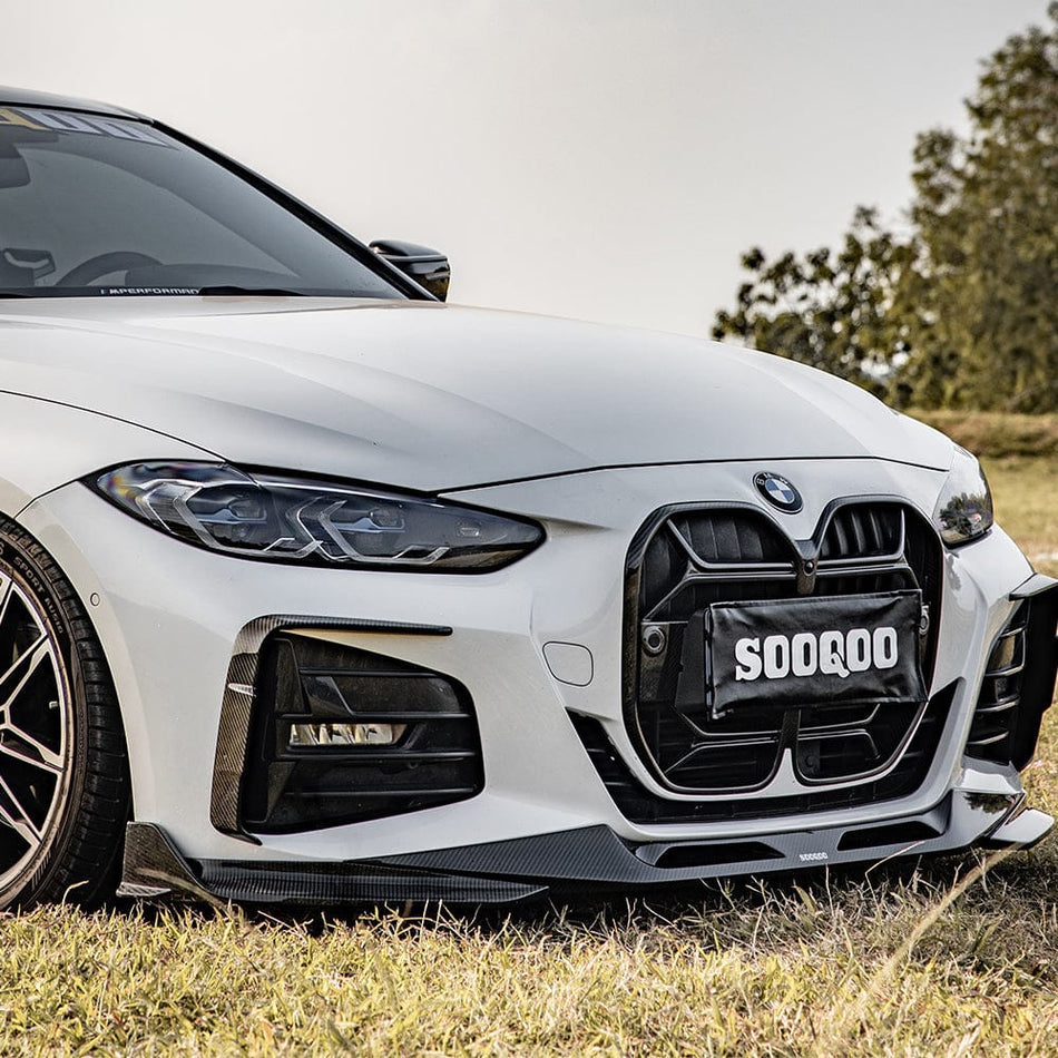 SOOQOO Front Splitter SOOQOO BMW 4 Series G22 Front Lip In Prepreg Carbon Fiber