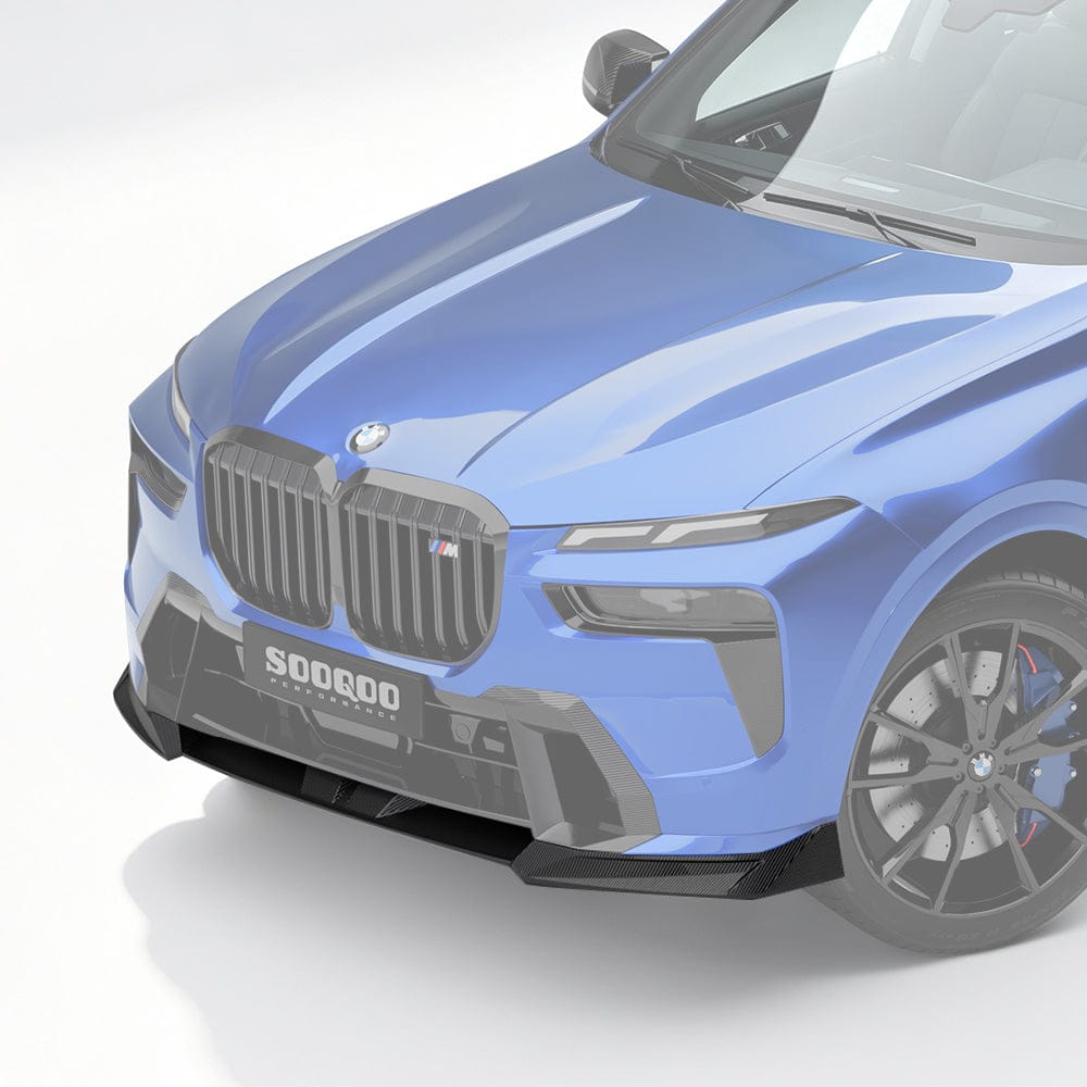 SOOQOO Front Splitter SOOQOO BMW X7 G07 LCI Front Lip In Gloss Carbon