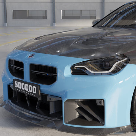 SOOQOO Hood SOOQOO BMW M2 G87 Vented Hood In Prepreg Carbon Fiber