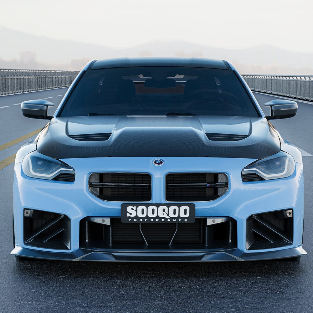 SOOQOO Hood SOOQOO BMW M2 G87 Vented Hood In Prepreg Carbon Fiber