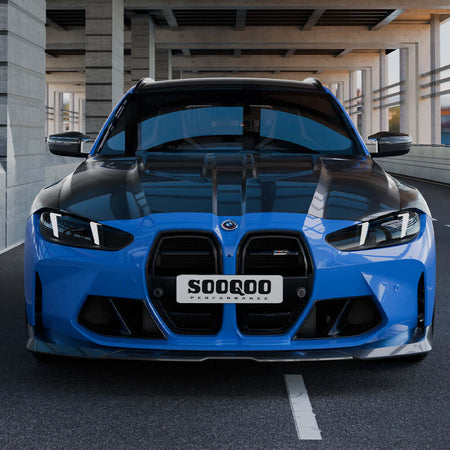 SOOQOO Hood SOOQOO BMW M3 G80 M4 G82 Vented Hood In Prepreg Carbon Fiber