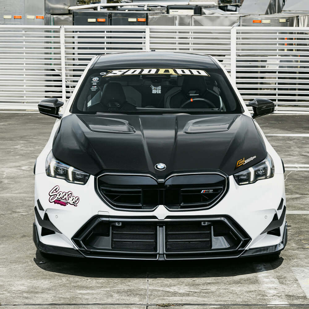 SOOQOO Hood SOOQOO BMW M5 G90 Vented Hood In Prepreg Carbon Fiber