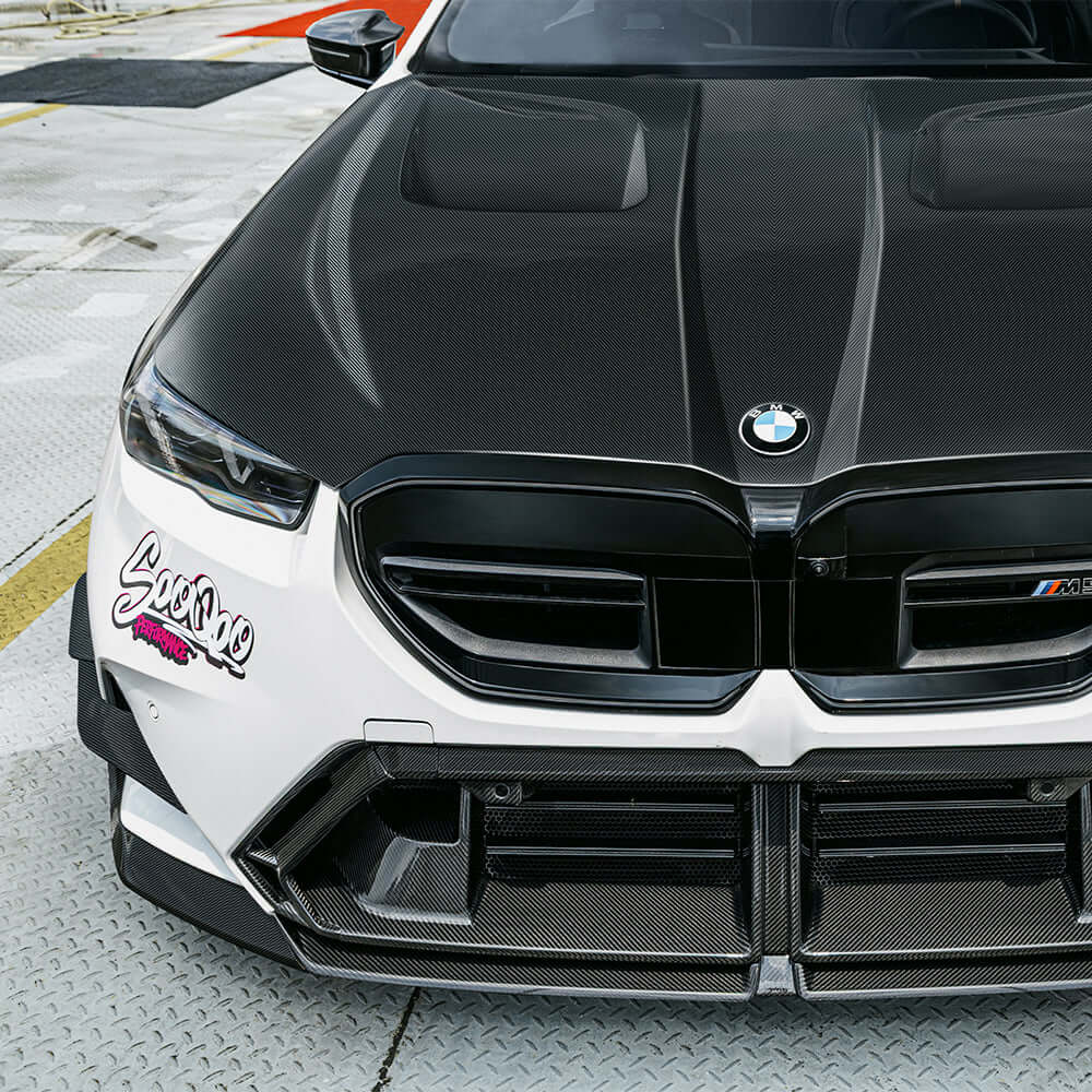 SOOQOO Hood SOOQOO BMW M5 G90 Vented Hood In Prepreg Carbon Fiber