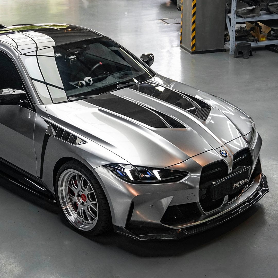 SOOQOO Hood SOOQOO V2 BMW M3 G80 M4 G82 Vented Hood in White Primer Finish