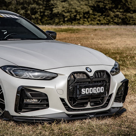 SOOQOO Interior SOOQOO BMW 4 Series G22 Front Bumper Inserts In Prepreg Carbon Fiber