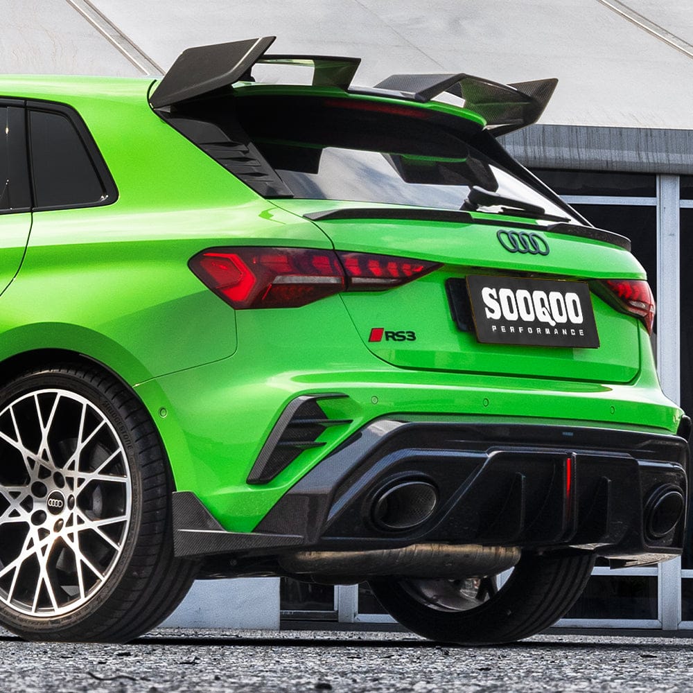 SOOQOO Misc. Exterior SOOQOO AUDI RS3 8Y Rear Bumper Inserts In Prepreg Carbon Fiber