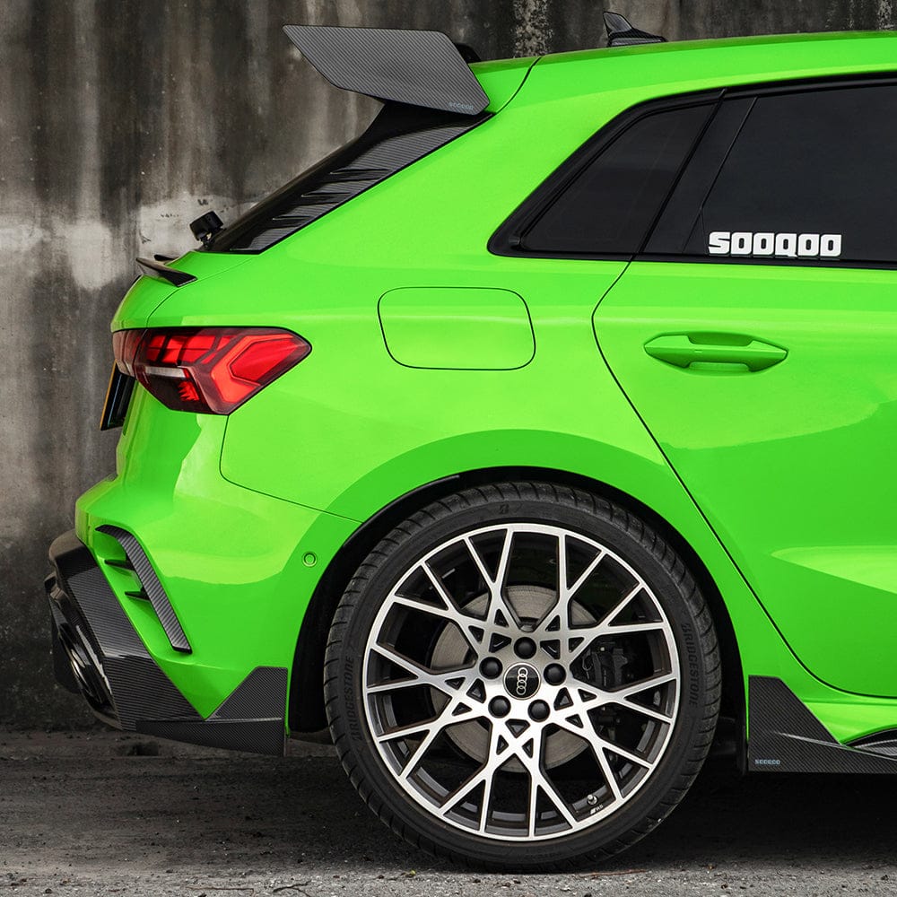SOOQOO Misc. Exterior SOOQOO AUDI RS3 8Y Rear Bumper Inserts In Prepreg Carbon Fiber