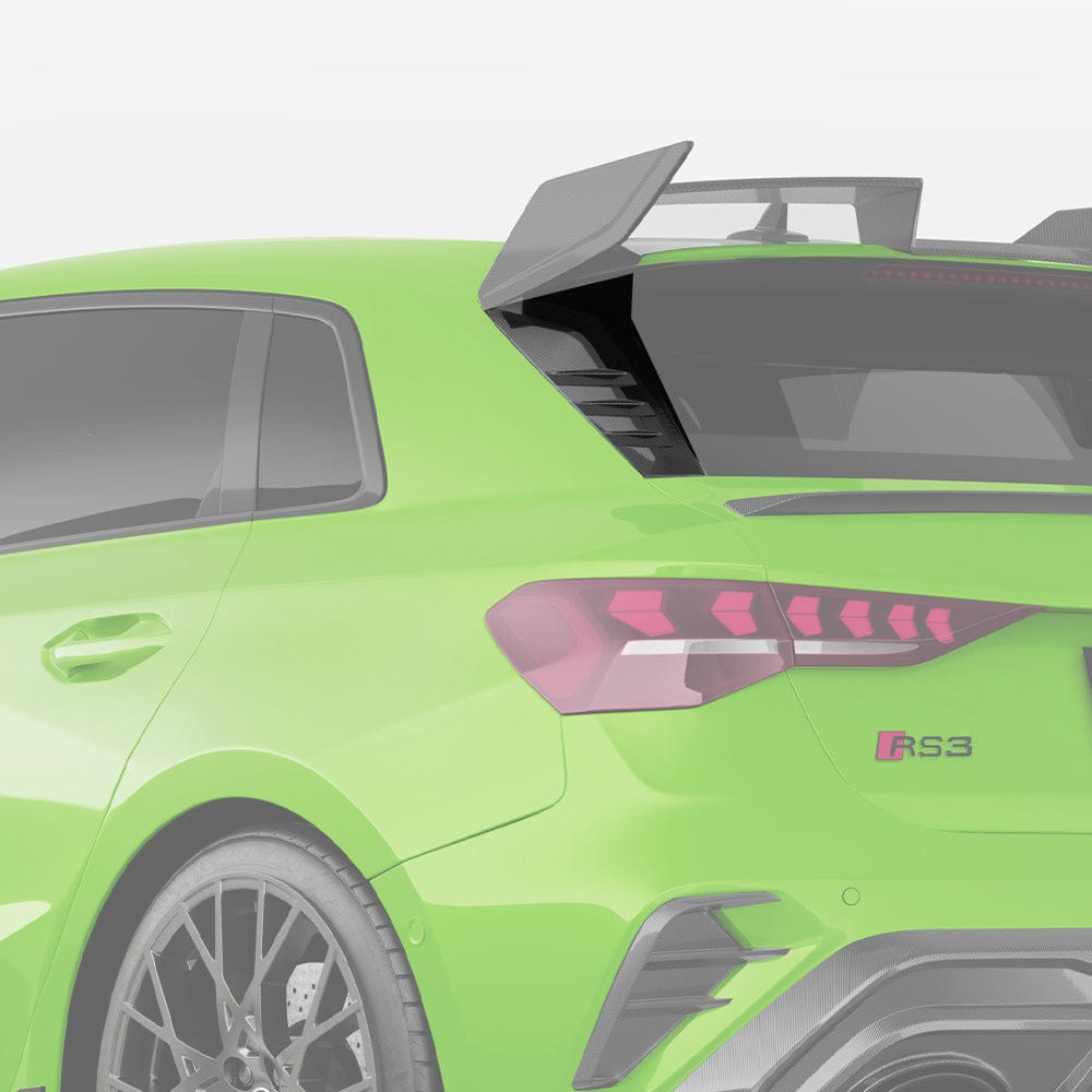 SOOQOO Misc. Exterior SOOQOO AUDI RS3 8Y Rear Window Fins In Prepreg Carbon Fiber