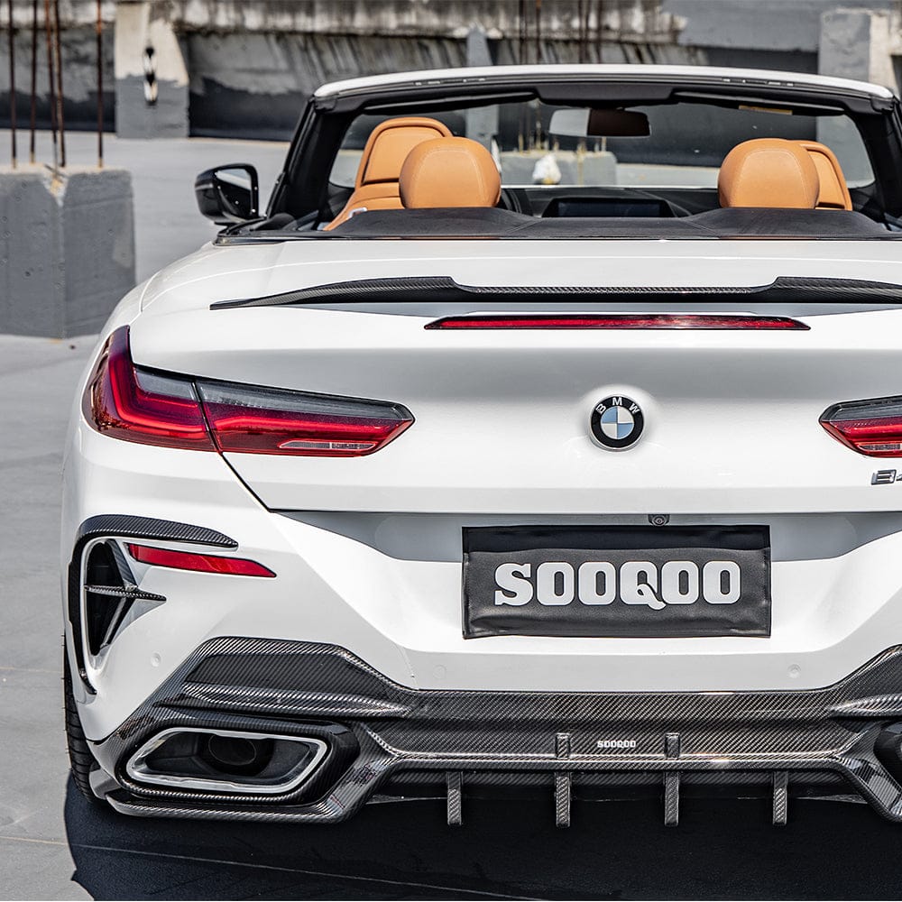SOOQOO Misc. Exterior SOOQOO BMW 8 Series G14 Rear Bumper Insert In Prepreg Carbon Fiber