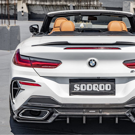 SOOQOO Misc. Exterior SOOQOO BMW 8 Series G14 Rear Bumper Insert In Prepreg Carbon Fiber