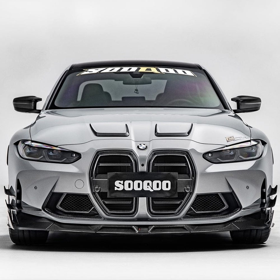SOOQOO Misc. Exterior SOOQOO BMW G80 M3 G82 M4 Hood Trim In Prepreg Carbon Fiber