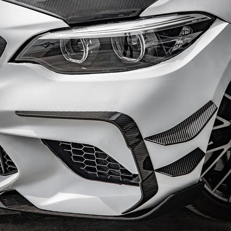 SOOQOO Misc. Exterior SOOQOO BMW M2 F87 LCI Front Bumper Inserts In Prepreg Carbon Fiber