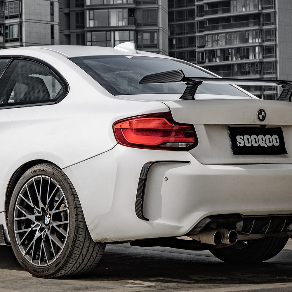 SOOQOO Misc. Exterior SOOQOO BMW M2 F87 Rear Bumper Inserts In Prepreg Carbon Fiber