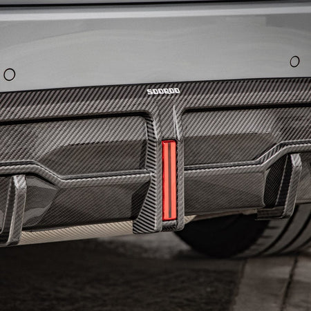 SOOQOO Rear Diffuser SOOQOO BMW 2 Series G42 Rear Diffuser W/brake Light In Prepreg Carbon Fiber