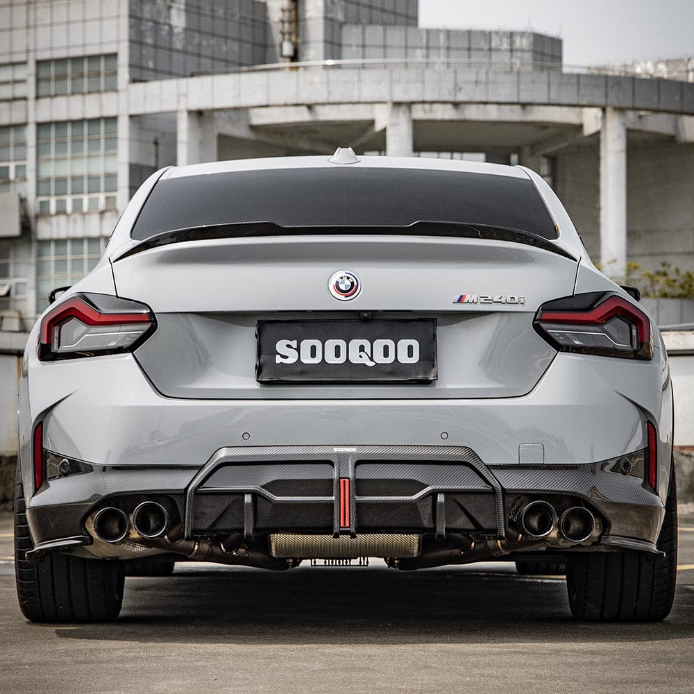 SOOQOO Rear Diffuser SOOQOO BMW 2 Series G42 Rear Spats In Prepreg Carbon Fiber