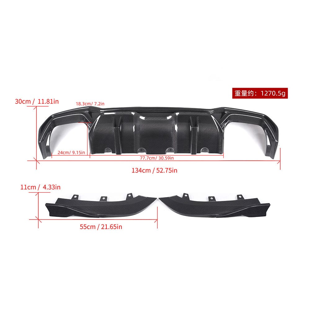 SOOQOO Rear Diffuser SOOQOO BMW 4 Series G22 Rear Diffuser In Prepreg Carbon Fiber