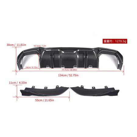 SOOQOO Rear Diffuser SOOQOO BMW 4 Series G22 Rear Diffuser In Prepreg Carbon Fiber