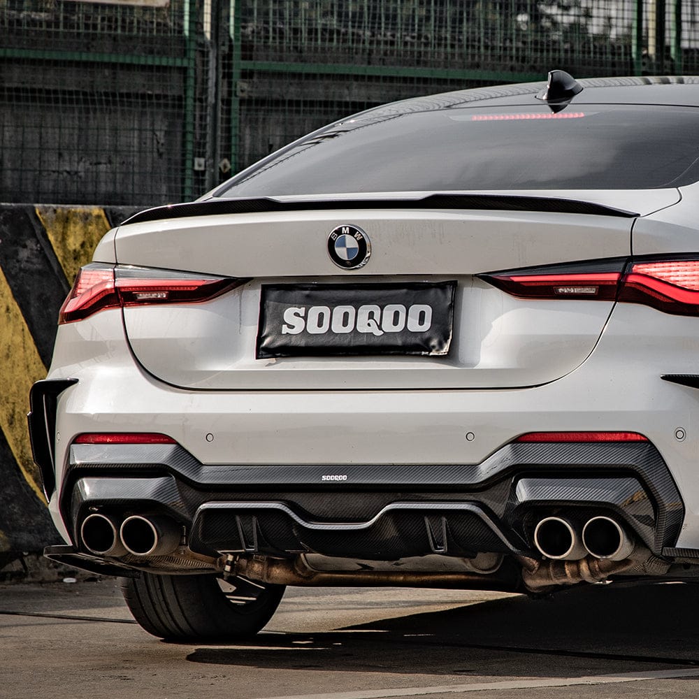 SOOQOO Rear Diffuser SOOQOO BMW 4 Series G22 Rear Diffuser In Prepreg Carbon Fiber