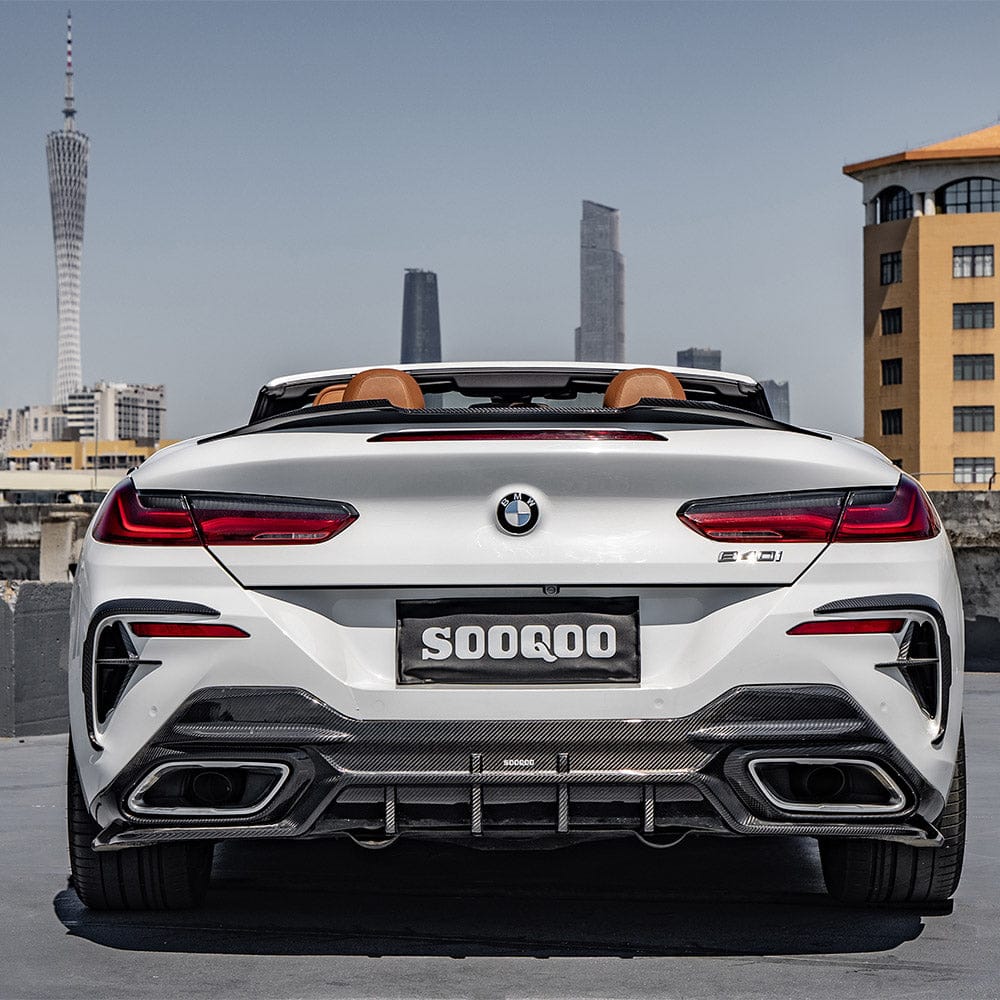 SOOQOO Rear Diffuser SOOQOO BMW 8 Series G14 Rear Diffuser In Prepreg Carbon Fiber