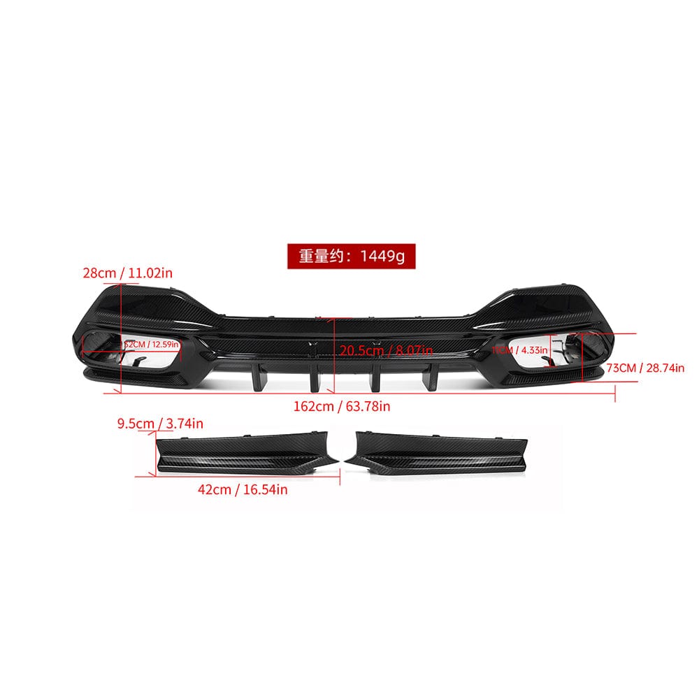 SOOQOO Rear Diffuser SOOQOO BMW 8 Series G16 Rear Diffuser In Prepreg Carbon Fiber