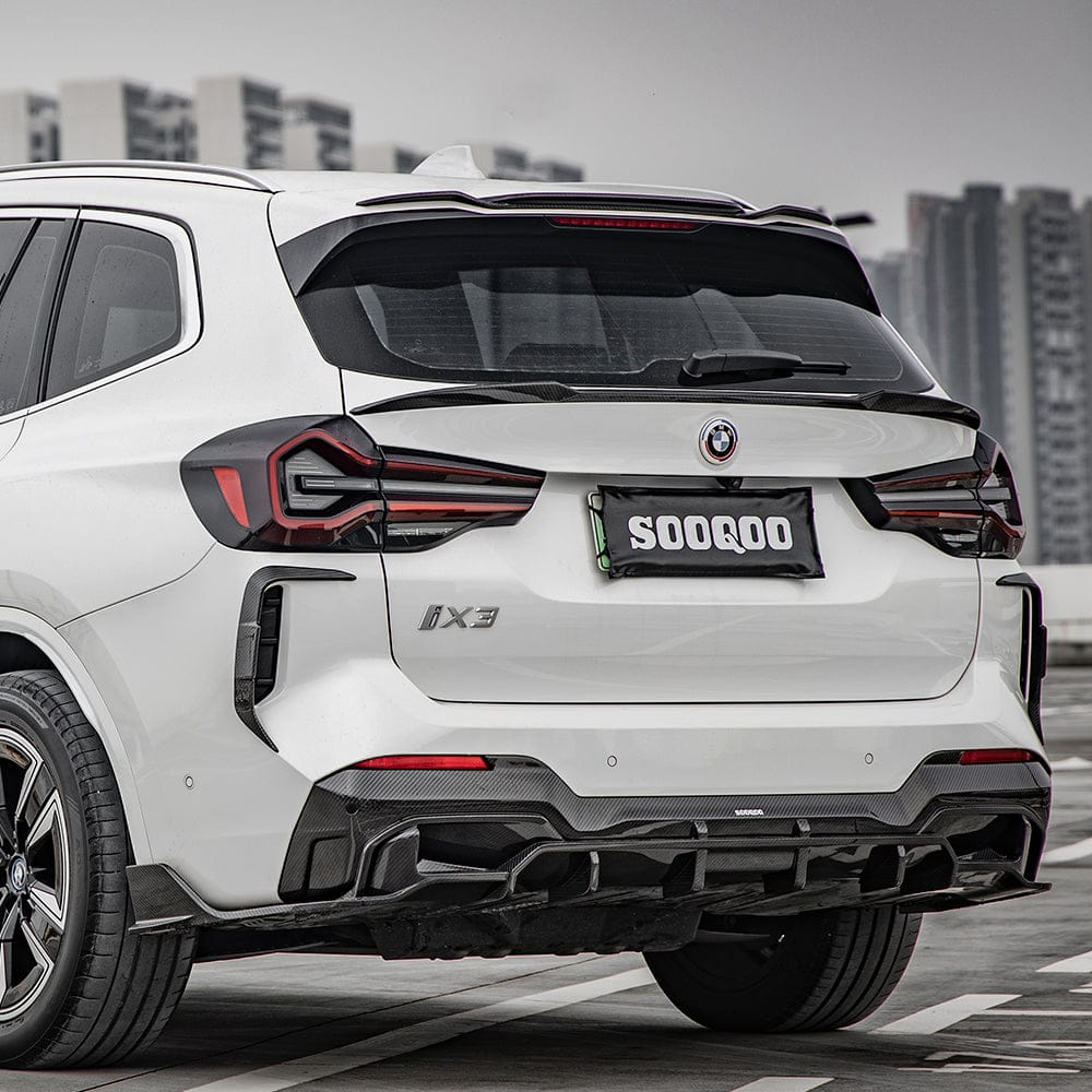 SOOQOO Rear Diffuser SOOQOO BMW iX3 G08 Rear Diffuser In Prepreg Carbon Fiber