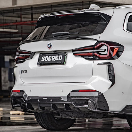 SOOQOO Rear Diffuser SOOQOO BMW iX3 G08 Rear Diffuser In Prepreg Carbon Fiber