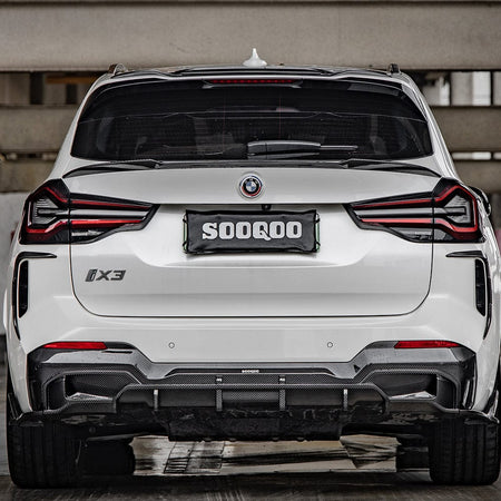 SOOQOO Rear Diffuser SOOQOO BMW iX3 G08 Rear Diffuser In Prepreg Carbon Fiber