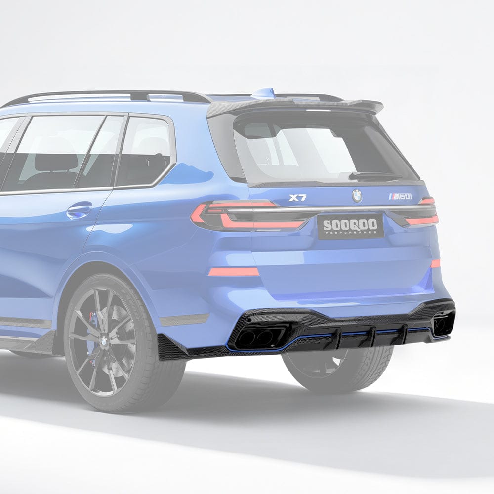 SOOQOO Rear Diffuser SOOQOO BMW X7 G07 Rear Diffuser In Gloss Carbon