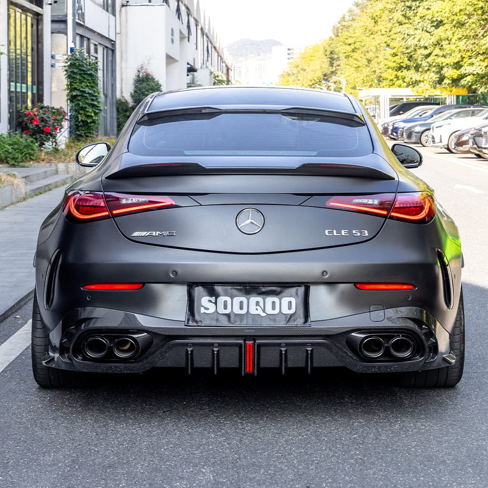 SOOQOO Rear Diffuser SOOQOO MERCEDES-AMG CLE 53 C236 Rear Diffuser In Prepreg Carbon Fiber