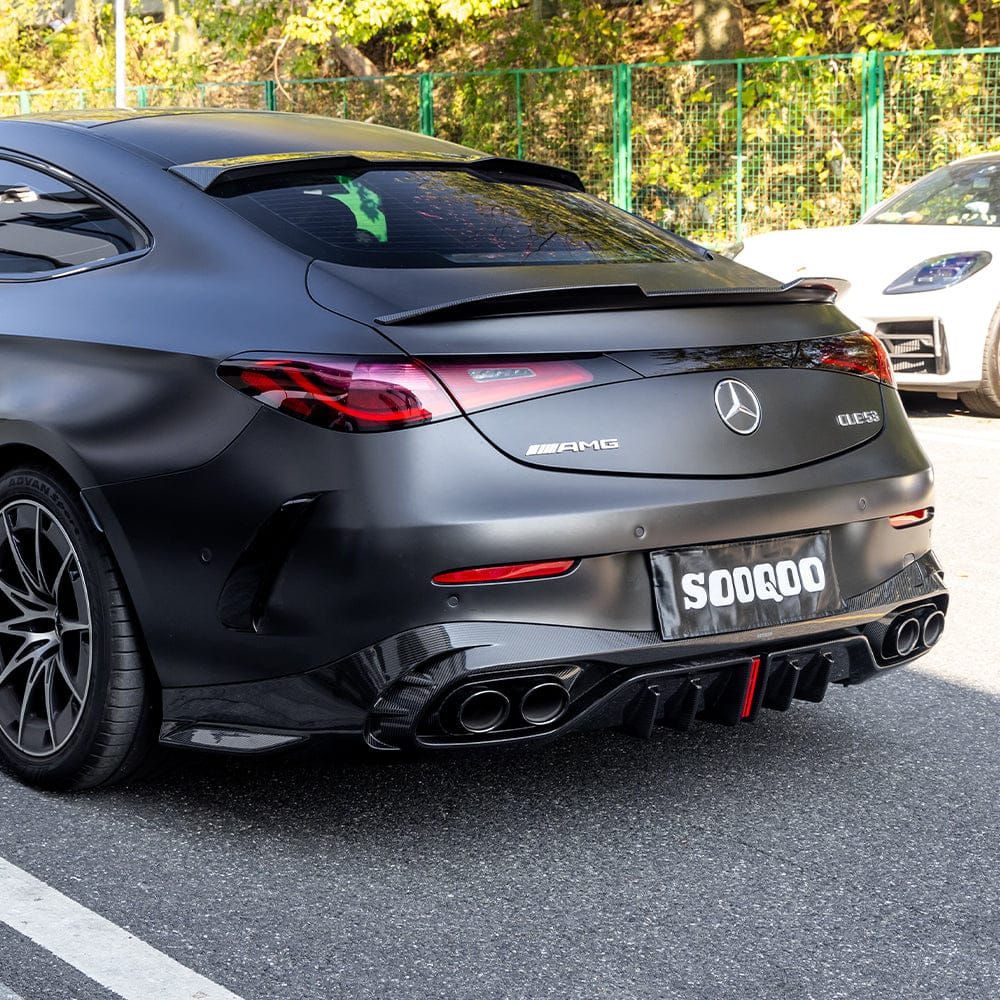 SOOQOO Rear Diffuser SOOQOO MERCEDES-AMG CLE 53 C236 Rear Diffuser In Prepreg Carbon Fiber