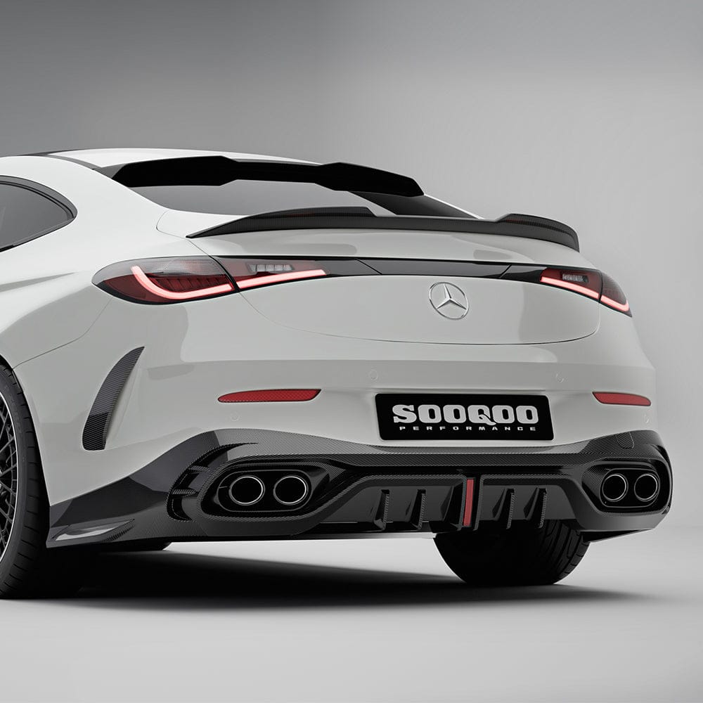 SOOQOO Rear Diffuser SOOQOO MERCEDES-AMG CLE 53 C236 Rear Diffuser In Prepreg Carbon Fiber