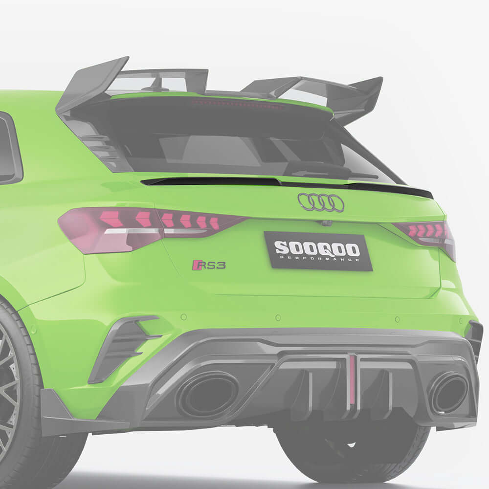 SOOQOO Spoiler SOOQOO AUDI RS3 Sportback 8Y Rear Spoiler In Prepreg Carbon Fiber