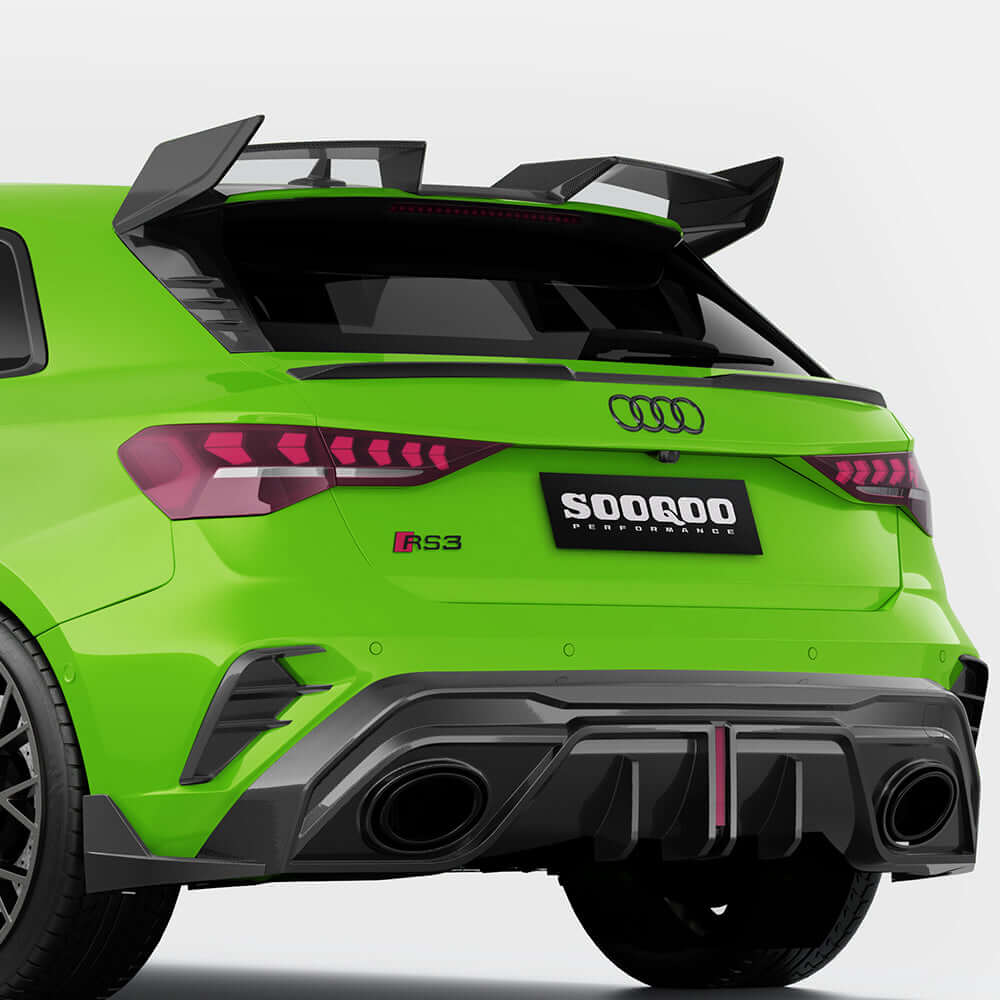 SOOQOO Spoiler SOOQOO AUDI RS3 Sportback 8Y Rear Spoiler In Prepreg Carbon Fiber