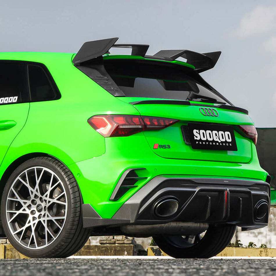 SOOQOO Spoiler SOOQOO AUDI RS3 Sportback 8Y Rear Spoiler In Prepreg Carbon Fiber