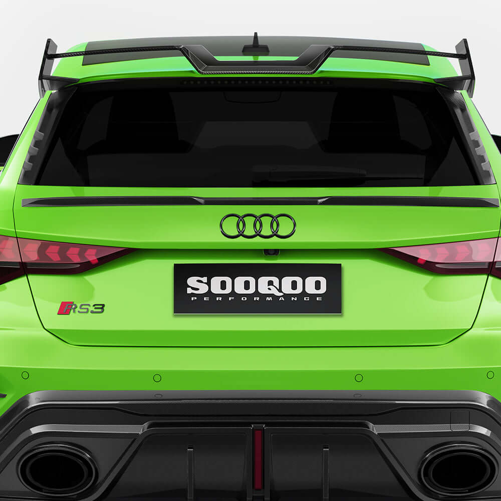 SOOQOO Spoiler SOOQOO AUDI RS3 Sportback 8Y Rear Spoiler In Prepreg Carbon Fiber