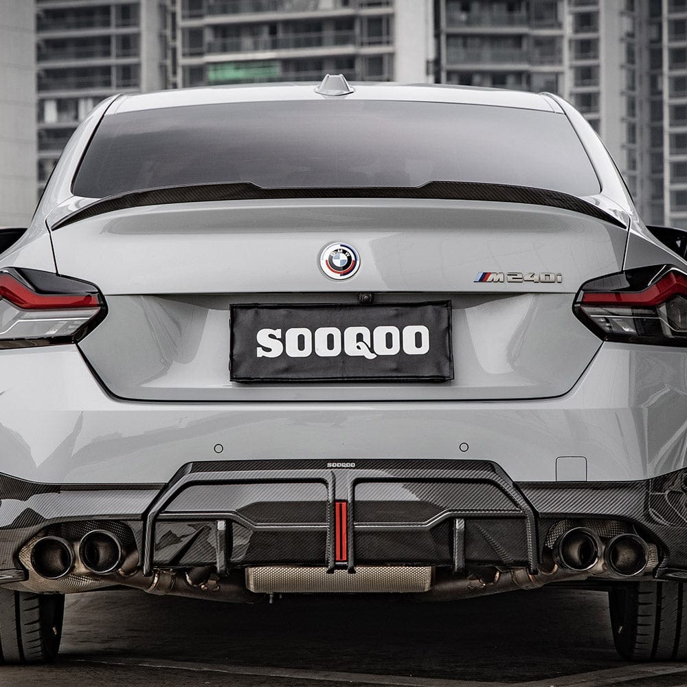 SOOQOO Spoiler SOOQOO BMW 2 Series G42 Rear Spoiler In Prepreg Carbon Fiber