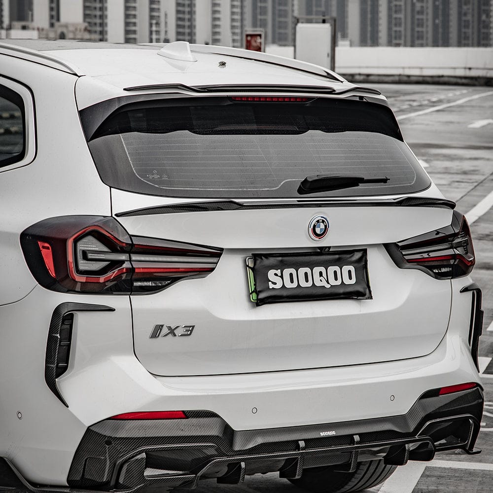 SOOQOO Spoiler SOOQOO BMW X3 G01 Rear Spoiler In Prepreg Carbon Fiber