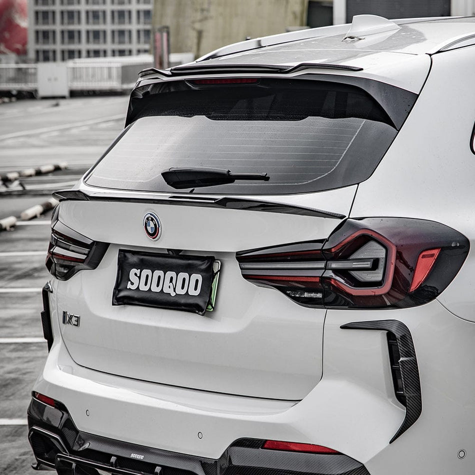 SOOQOO Spoiler SOOQOO BMW X3 G01 Rear Spoiler In Prepreg Carbon Fiber