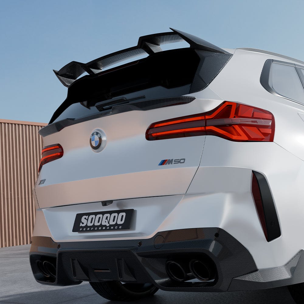 SOOQOO Spoiler SOOQOO BMW X3 G45 Rear Spoiler In Prepreg Carbon Fiber