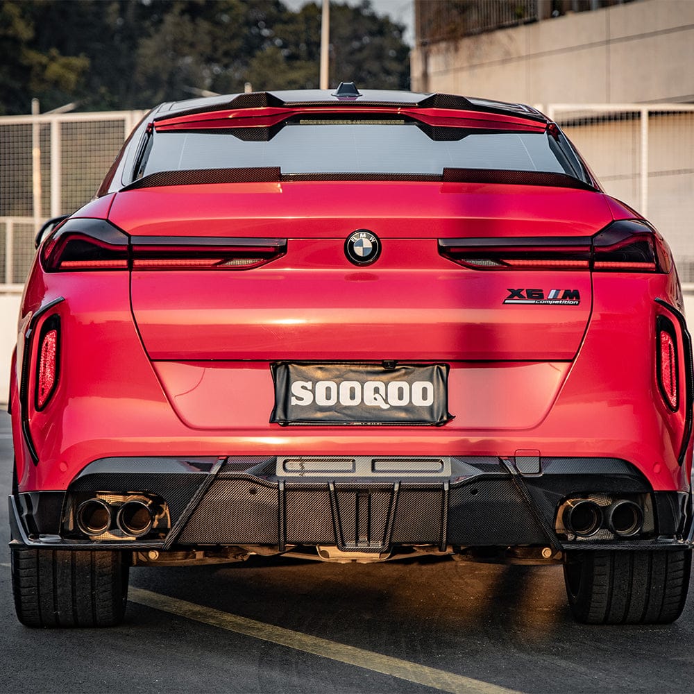 SOOQOO Spoiler SOOQOO BMW X6M F96 Top Spoiler In Prepreg Carbon Fiber