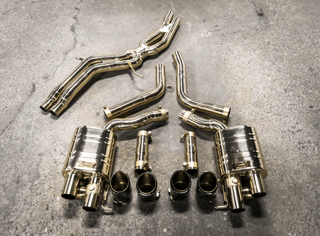 Valvetronic Designs Motor Vehicle Exhaust Anodized Gold / (4) Forged Carbon fiber Audi B8 / B8.5 S4 / S5 Valved Sport Exhaust System