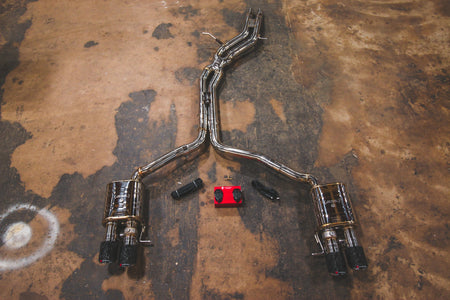 Valvetronic Designs Motor Vehicle Exhaust Brushed / (4) Forged Carbon fiber Audi B8 / B8.5 S4 / S5 Valved Sport Exhaust System
