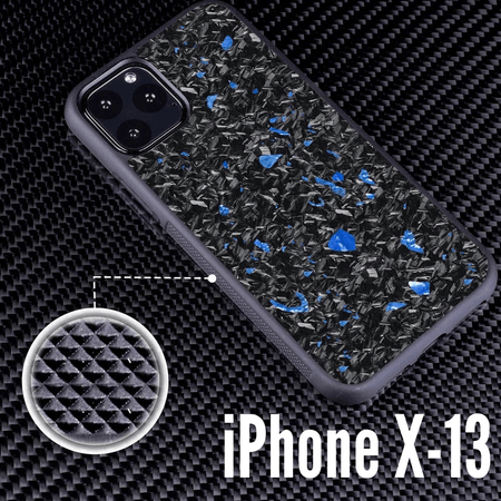 West Coast Euros Blue Antislip / iPhone X Real Blue Forged Carbon Fiber Phone Case | iPhone X-13 Pro