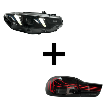 West Coast Euros Bundle Pre-LCI Xenon (2015-2017) / Snake Eye Style Yellow / White Color Switching LED Headlights / CSL Laser Style Tail Lights (Black) The Lighting Bundle (Ikon Style Headlights + Choose Tail Light) - F82 M4