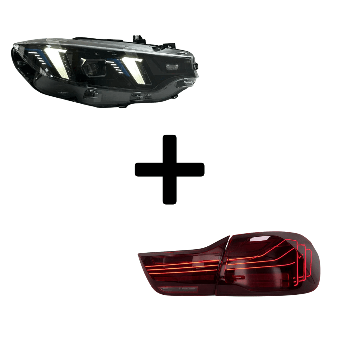 West Coast Euros Bundle Pre-LCI Xenon (2015-2017) / Snake Eye Style Yellow / White Color Switching LED Headlights / CSL Laser Style Tail Lights (Red) The Lighting Bundle (Ikon Style Headlights + Choose Tail Light) - F82 M4