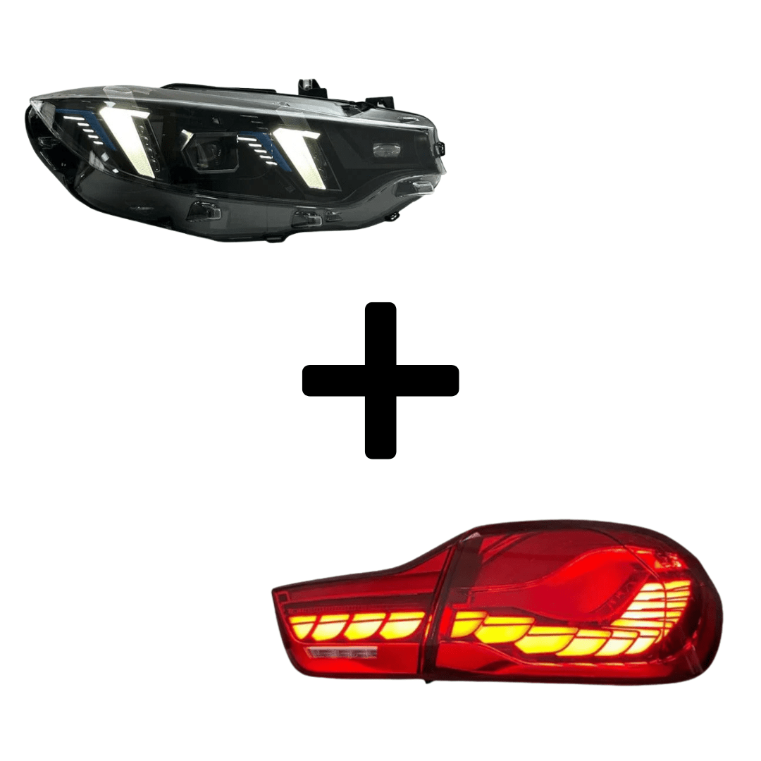 West Coast Euros Bundle Pre-LCI Xenon (2015-2017) / Snake Eye Style Yellow / White Color Switching LED Headlights / GTS Oled Style Tail Lights (Red) The Lighting Bundle (Ikon Style Headlights + Choose Tail Light) - F82 M4